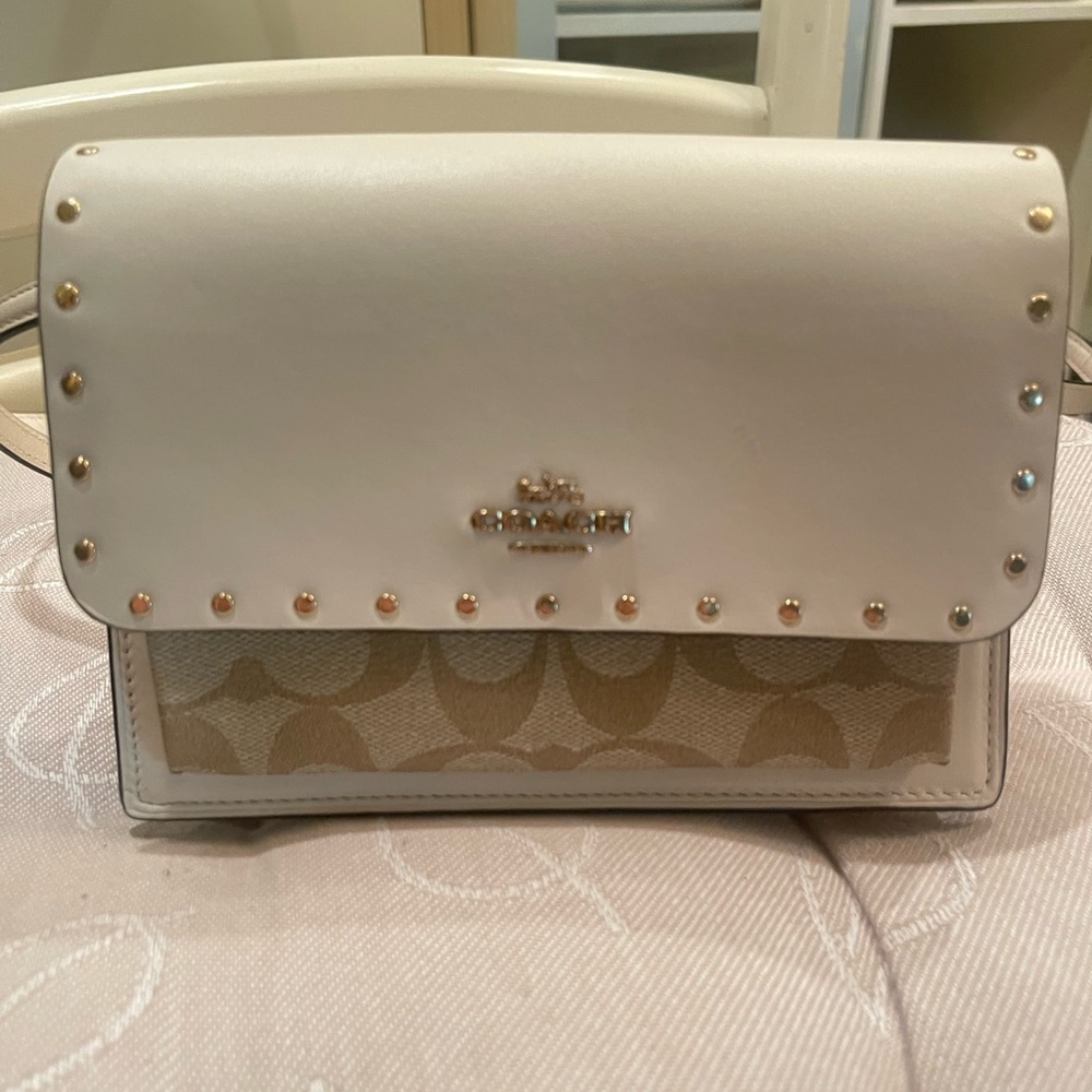 New Authentic Leather Coach Women Flap Belt Bag